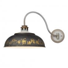  0865-A1W AGV-ABI - Kinsley 1 Light Articulating Wall Sconce in Aged Galvanized Steel with Antique Black Iron Shade